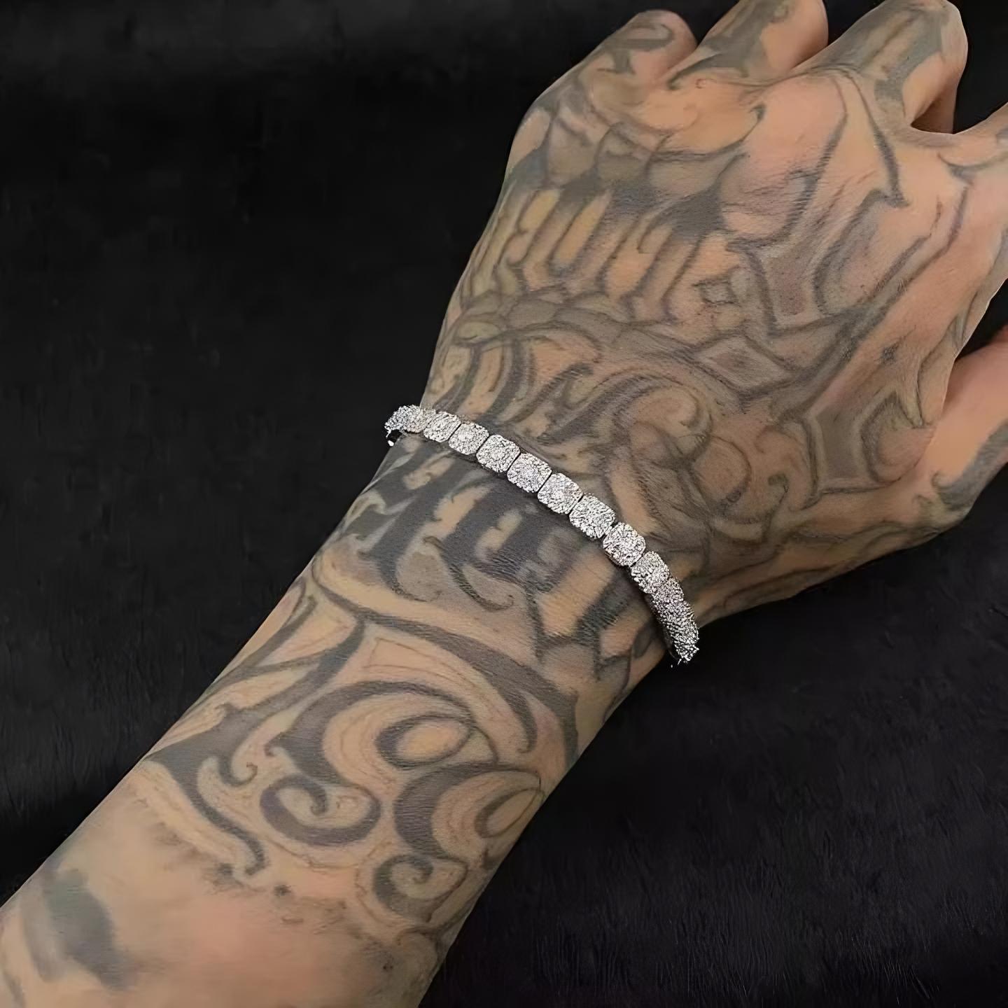 7mm diamond rock candy bracelet iced hip hop jewelry