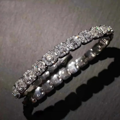 Silver 7mm rock candy bracelet with diamonds iced out