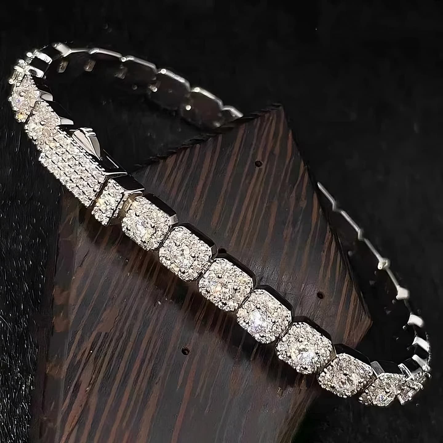  Luxury 7mm iced diamond rock candy bracelet