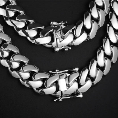 Solid Men's Cuban Necklace 18K Gold - 10MM/14MM/18MM/20MM