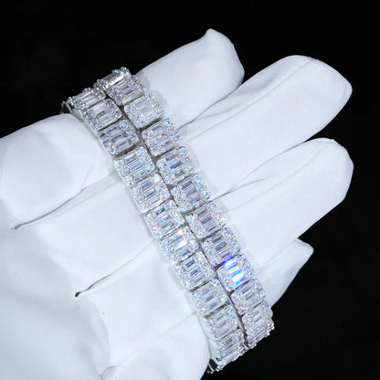 8mm Iced Square Baguette Tennis Bracelet