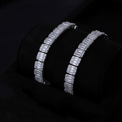8mm Iced Square Baguette Tennis Bracelet