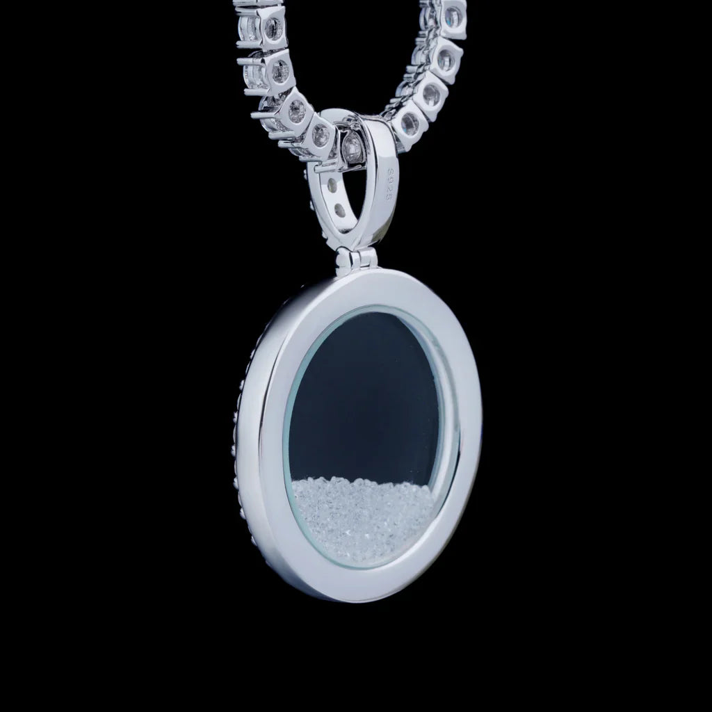 Silver 925S ice crystal pendant necklace with cubic zirconia