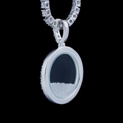 925S Round Ice Crystal Pendant - 35mm