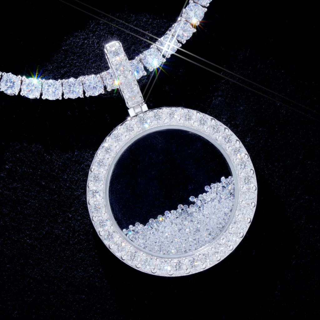 925S Round Ice Crystal Pendant - 35mm