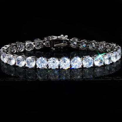 Elegant 6mm CZ tennis bracelet in sterling silver with secure clasp