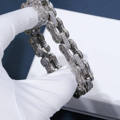 BIKE CHAIN LINK ICED HIP HOP BRACELET
