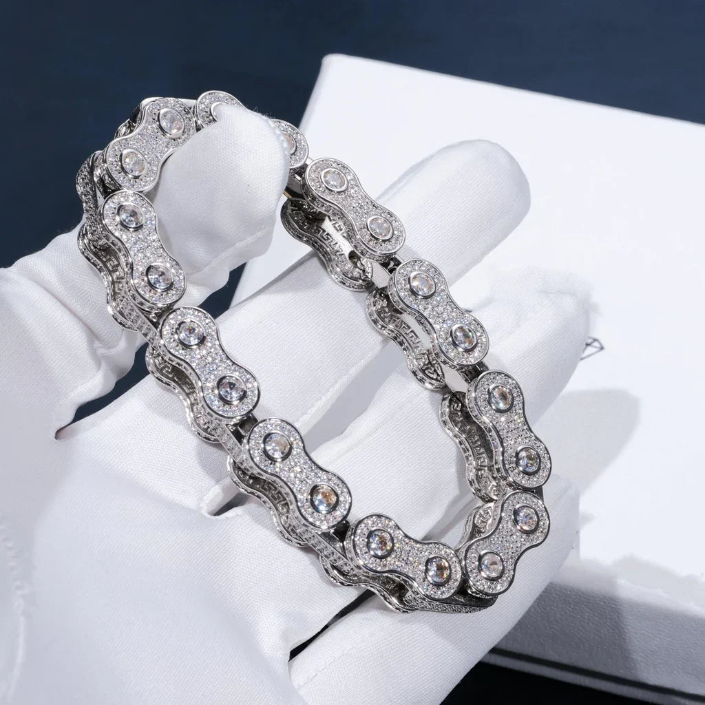 BIKE CHAIN LINK ICED HIP HOP BRACELET