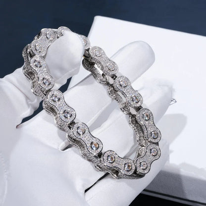 BIKE CHAIN LINK ICED HIP HOP BRACELET