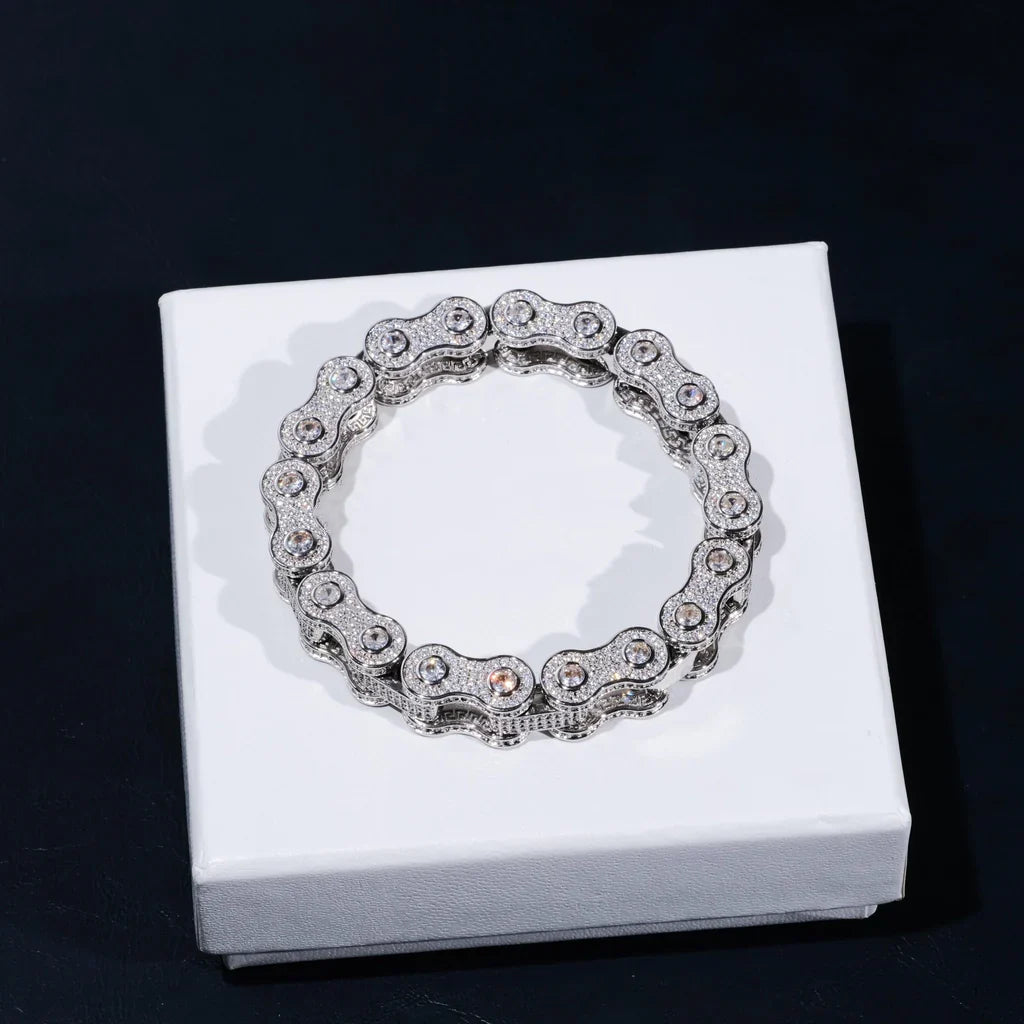 BIKE CHAIN LINK ICED HIP HOP BRACELET