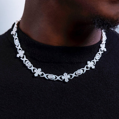 Baguette Cross Evil Eye Chain - 16mm