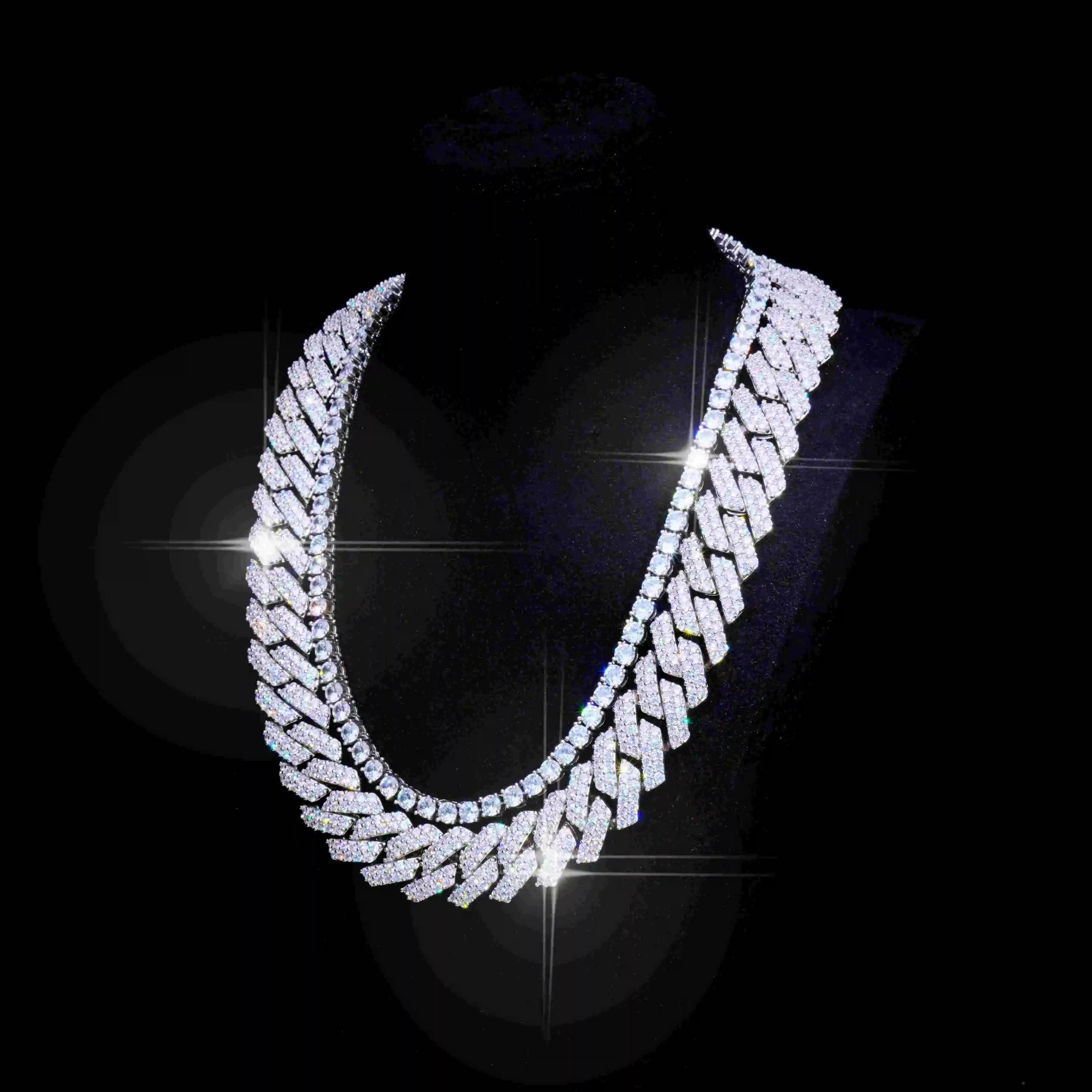 Bundle 19MM 2-Row Prong Cuban + 5MM Tennis in White Gold