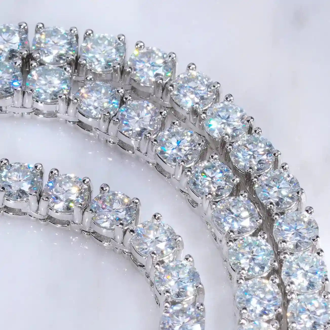 Bundle 19MM 2-Row Prong Cuban + 5MM Tennis in White Gold