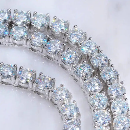 Bundle 19MM 2-Row Prong Cuban + 5MM Tennis in White Gold