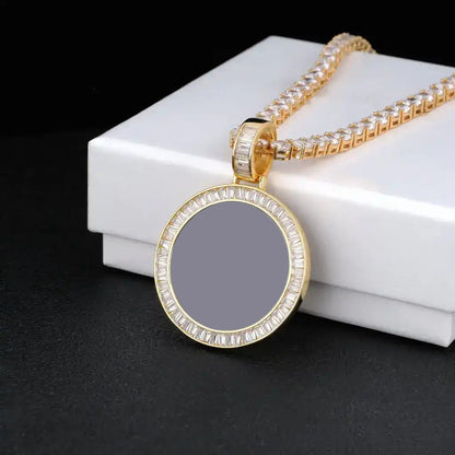 CUSTOM PICTURE ROUND T SQUARE PENDANTT