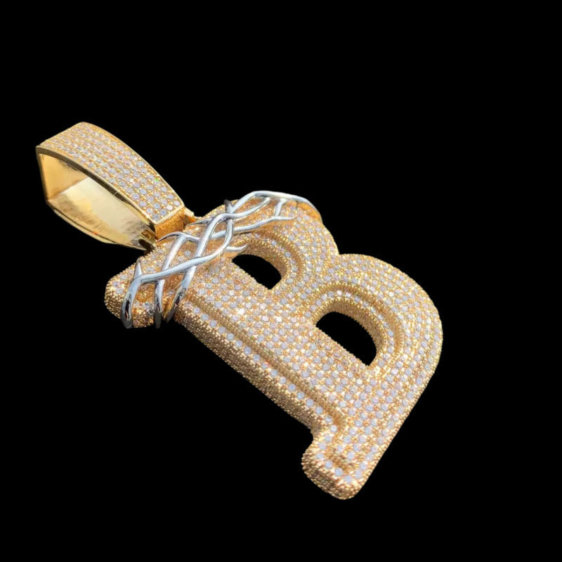 Crown of Thorns Alphabet Pendant - 40mm