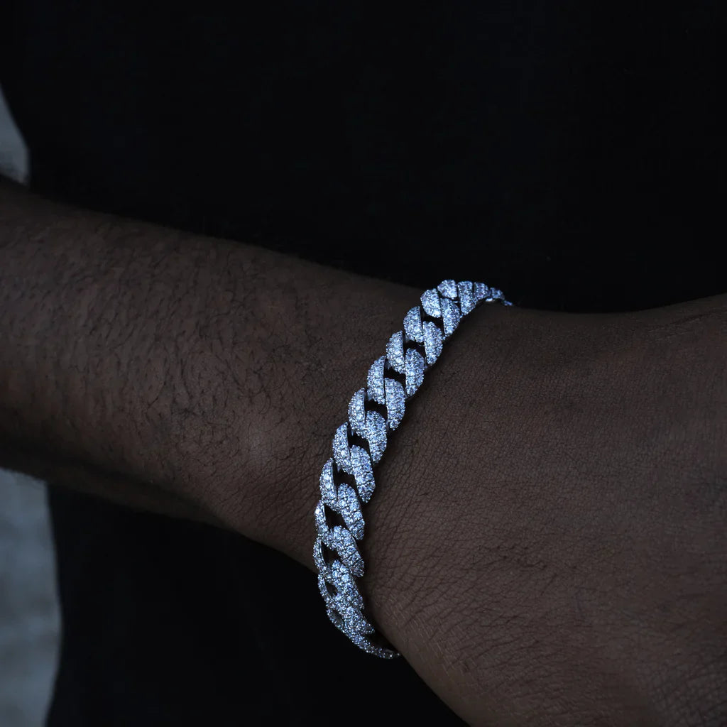 Cuban Link Bracelet in White Gold - 10mm