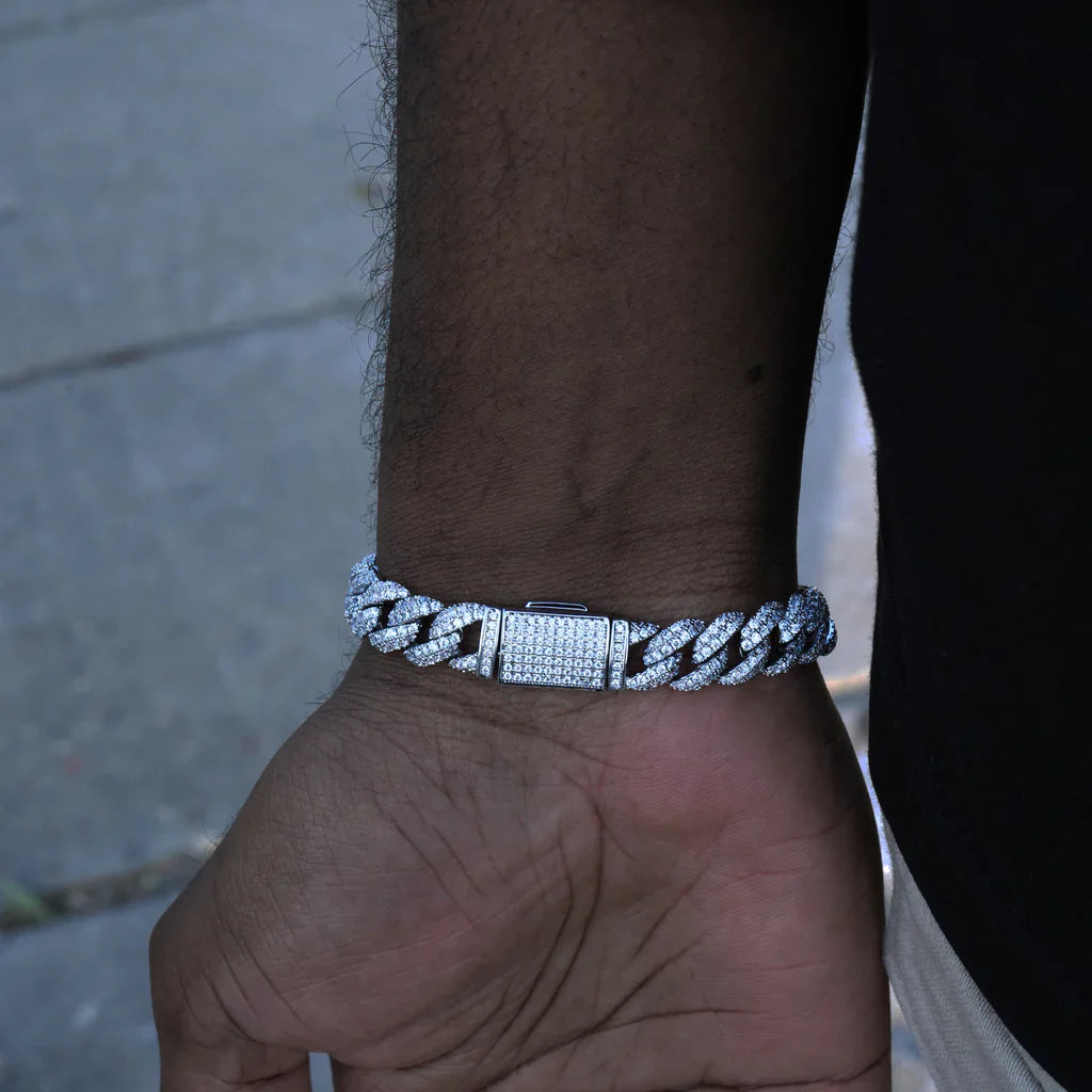 Cuban Link Bracelet in White Gold - 10mm