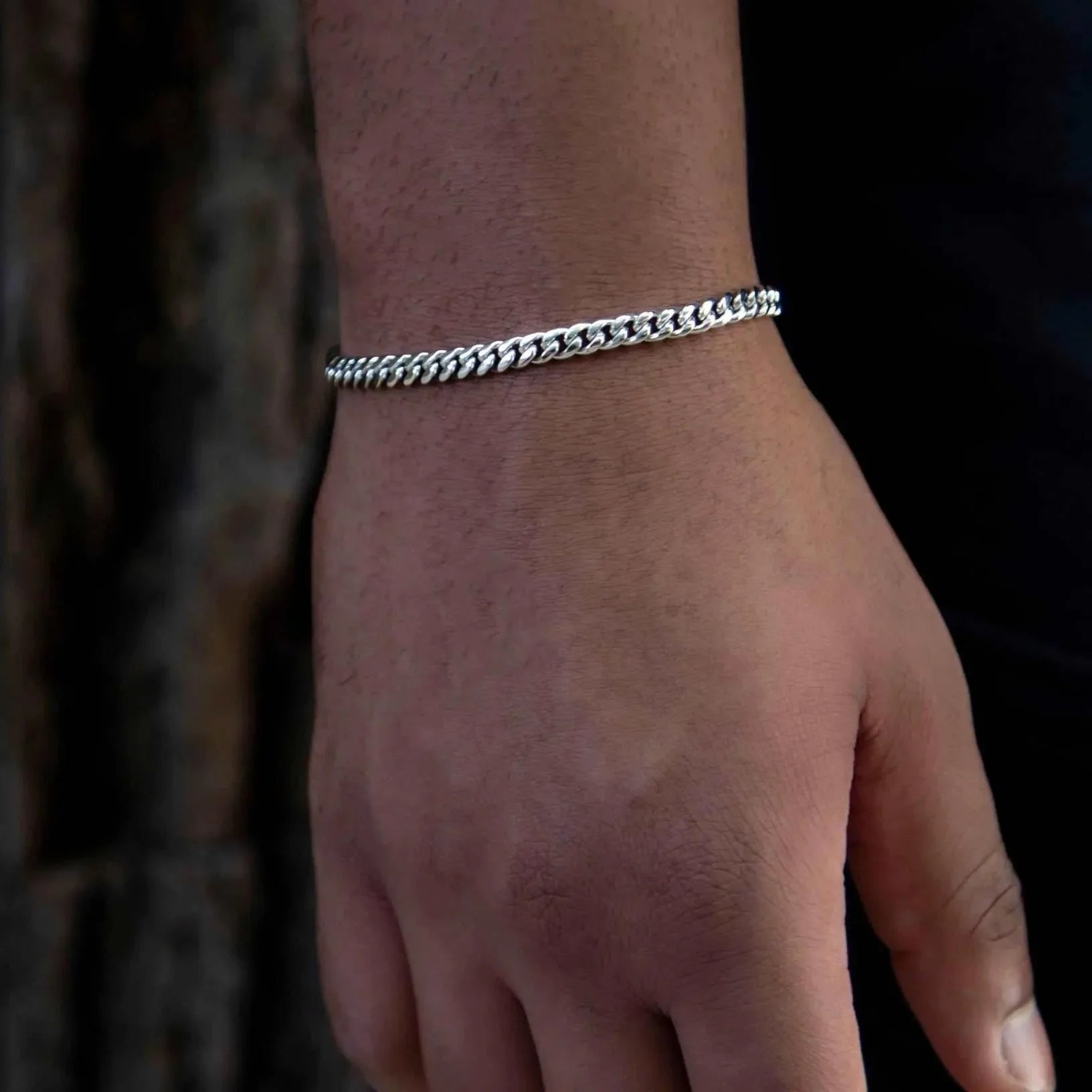5mm Cuban link bracelet in white gold minimalist men’s jewelry