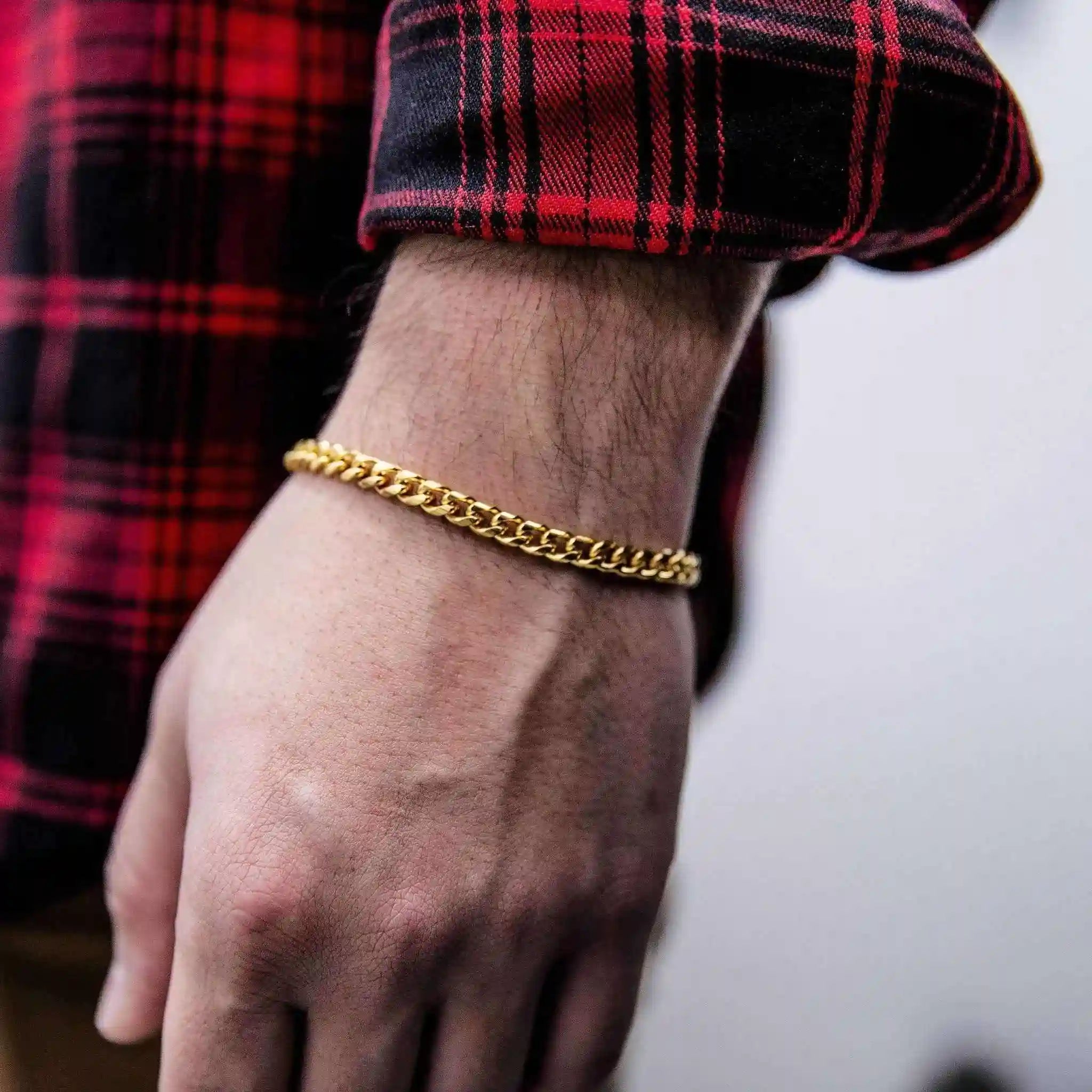 5mm Cuban link bracelet in yellow gold minimalist jewelry