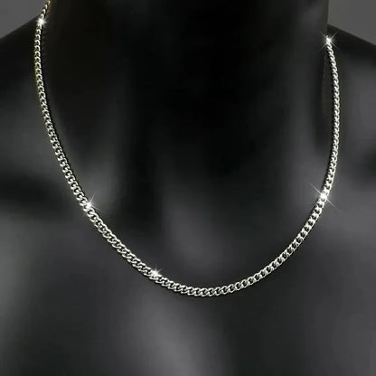 Cuban Necklace in White Gold - 3mm/4mm/5mm
