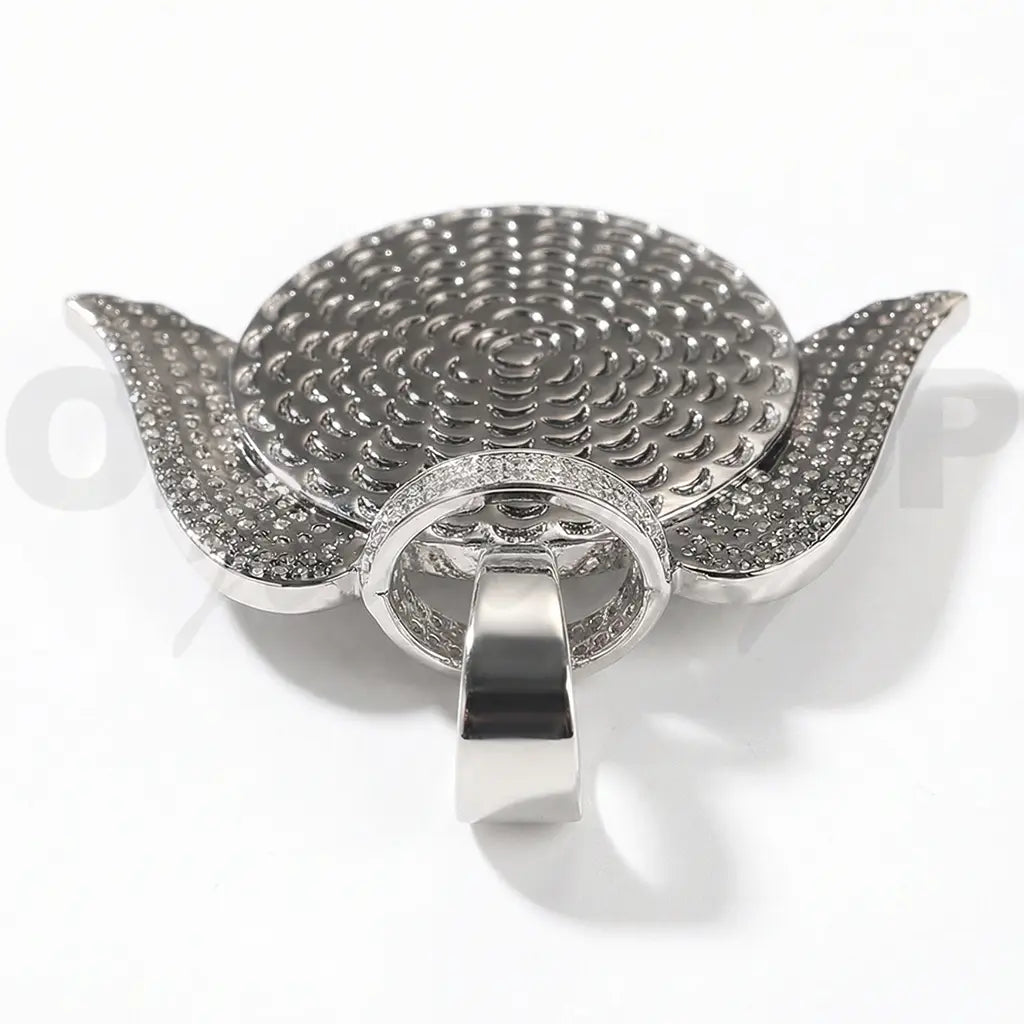 Custom Angel Wing Round Photo Pendant Necklace