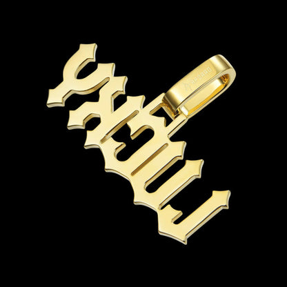 Custom Moissanite Gothic Font LettersNumbers Gold Name Pendant