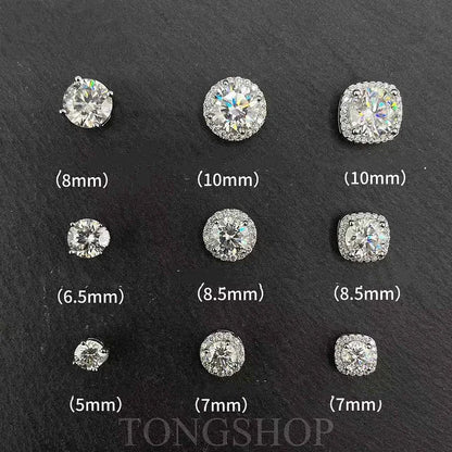 S925 VVS Moissanite Magnetic Earrings Four Claws &amp; Rock Sugar Cube Starry Stars Full Diamond Earrings