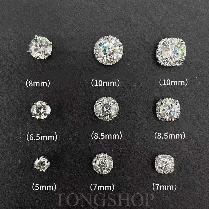S925 VVS Moissanite Magnetic Earrings Four Claws &amp; Rock Sugar Cube Starry Stars Full Diamond Earrings