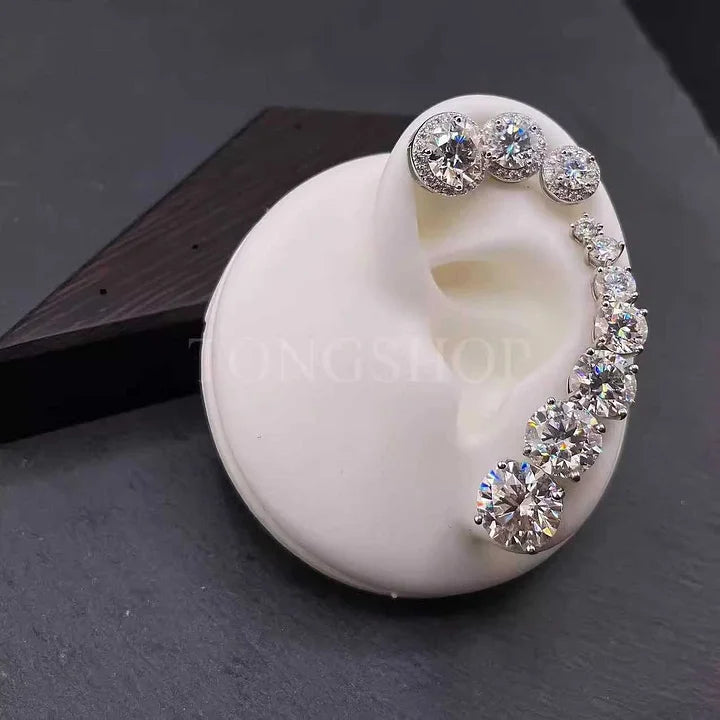 S925 VVSMoissanite Earrings Four-Prong Rock Candy