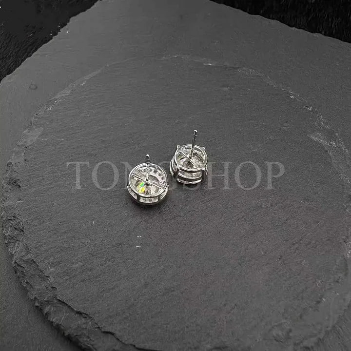 S925 VVSMoissanite Earrings Four-Prong Rock Candy