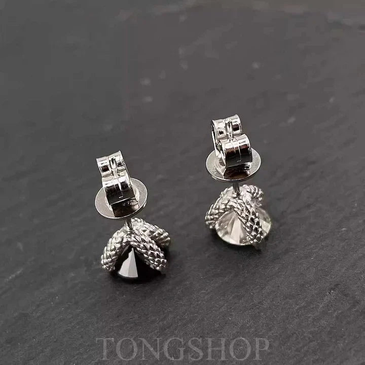 S925 VVS Moissanite Dragon Claw Earrings White Black