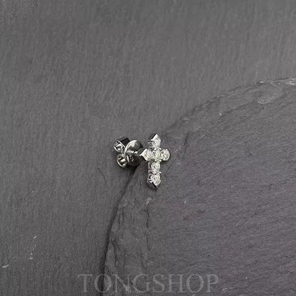 S925 VVS Moissanite Cross Stud Earrings