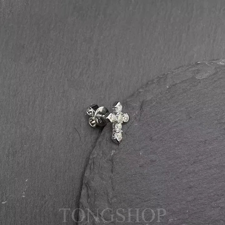 S925 VVS Moissanite Cross Stud Earrings