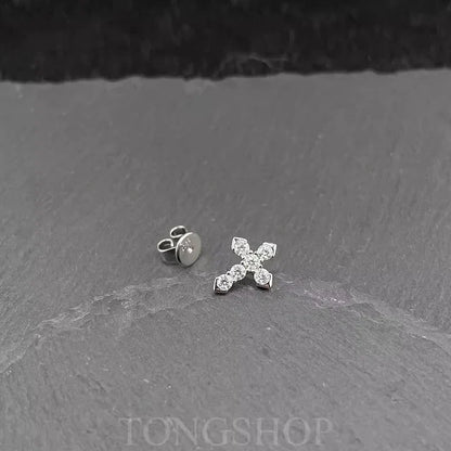 S925 VVS Moissanite Cross Stud Earrings