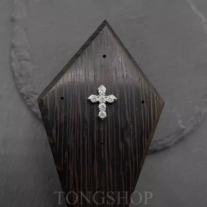S925 VVS Moissanite Cross Stud Earrings