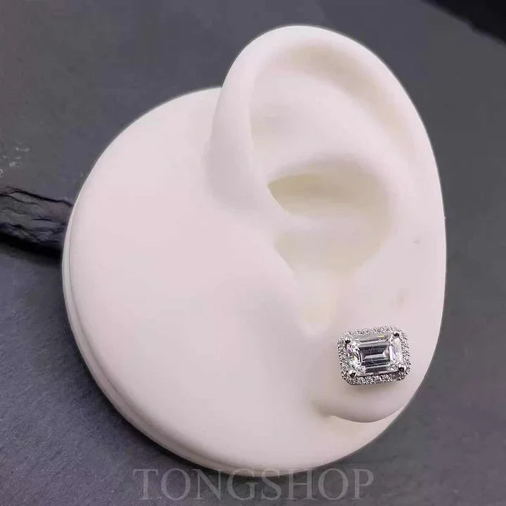 S925 VVS Moissanite T Square Earrings