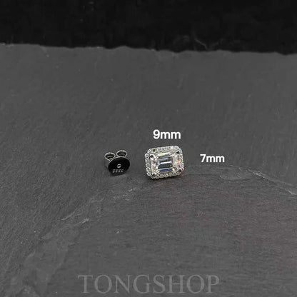 S925 VVS Moissanite T Square Earrings