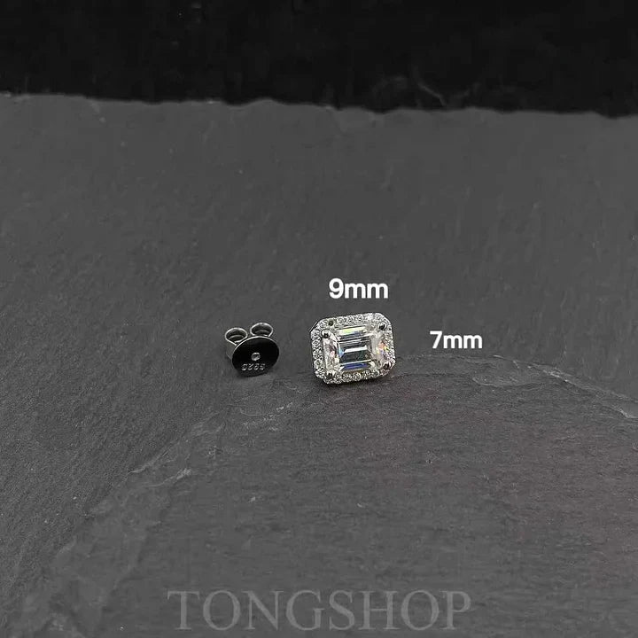 S925 VVS Moissanite T Square Earrings