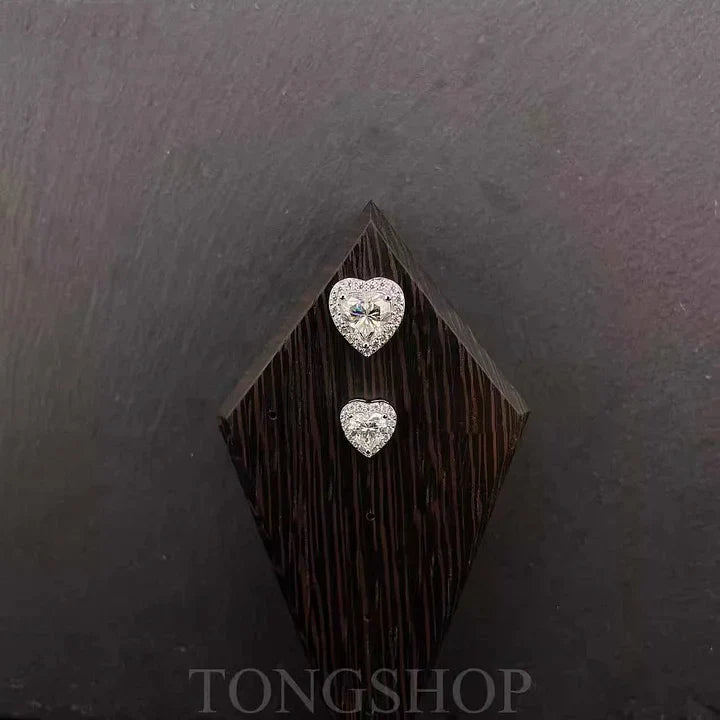 S925 Moissanite Heart-Shaped Rock Candy Earrings Love
