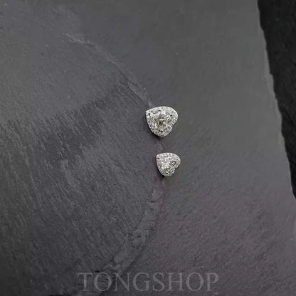 S925 Moissanite Heart-Shaped Rock Candy Earrings Love
