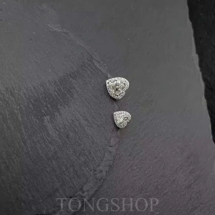 S925 Moissanite Heart-Shaped Rock Candy Earrings Love