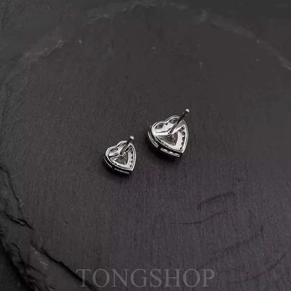 S925 Moissanite Heart-Shaped Rock Candy Earrings Love