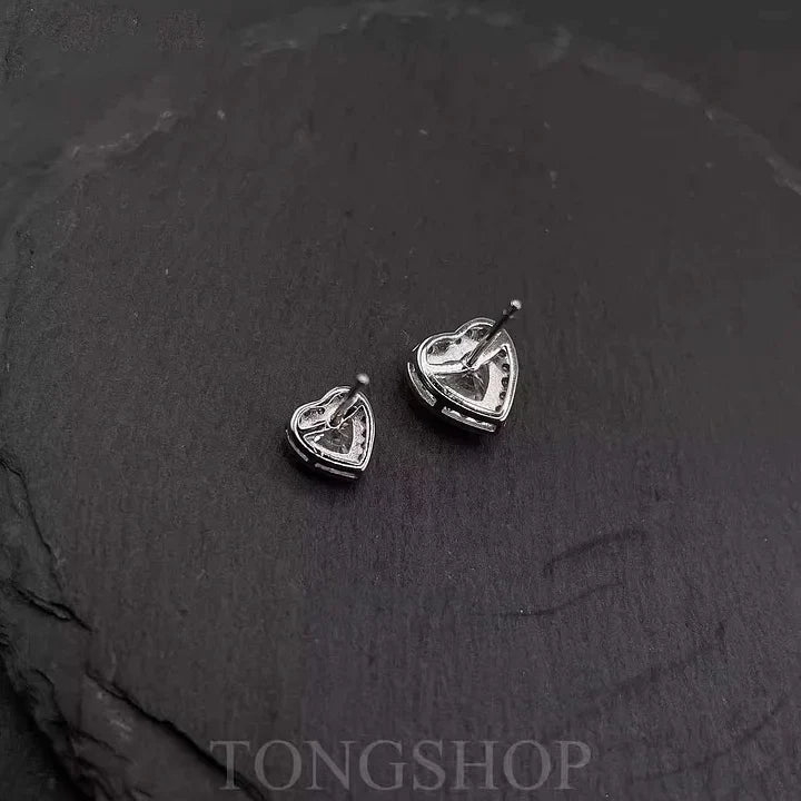 S925 Moissanite Heart-Shaped Rock Candy Earrings Love