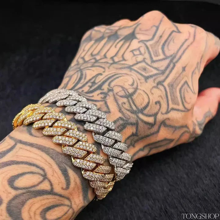 14MM Rhombus Cuban Full Diamond Bracelet