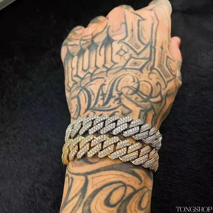 14MM Rhombus Cuban Full Diamond Bracelet