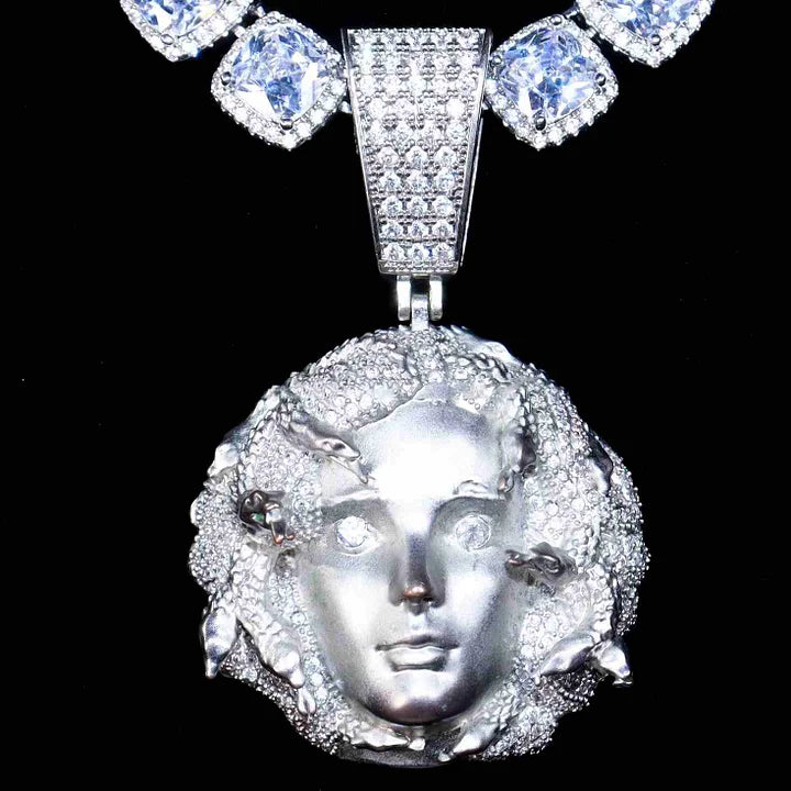 14MM Double Row Drill Queen Tussauds Portrait Diamond Pendant