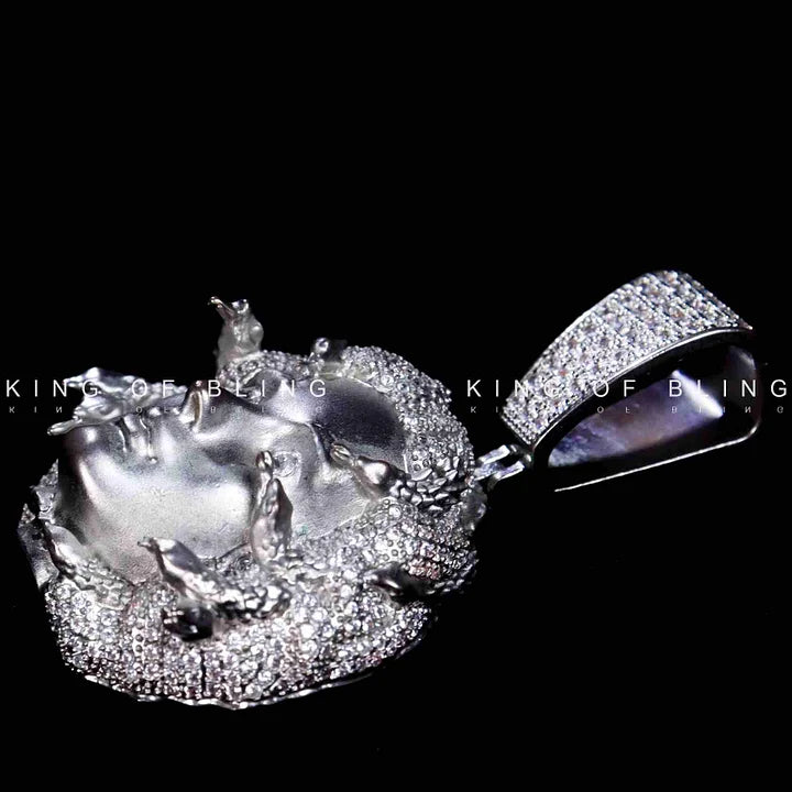 14MM Double Row Drill Queen Tussauds Portrait Diamond Pendant