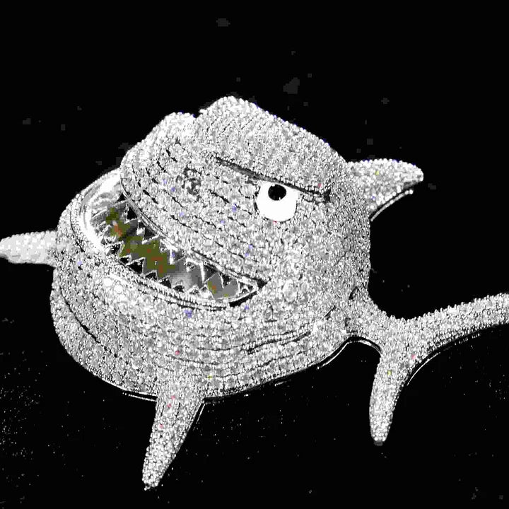 Small Version Of 6ix9ine’s Same Diamond-Encrusted Fat Shark Pendant