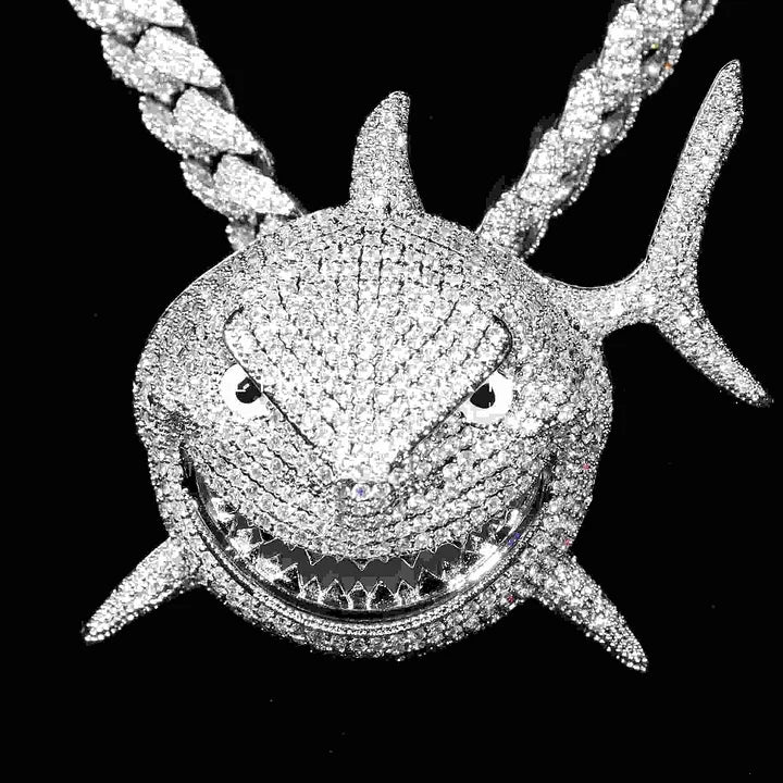 Small Version Of 6ix9ine’s Same Diamond-Encrusted Fat Shark Pendant